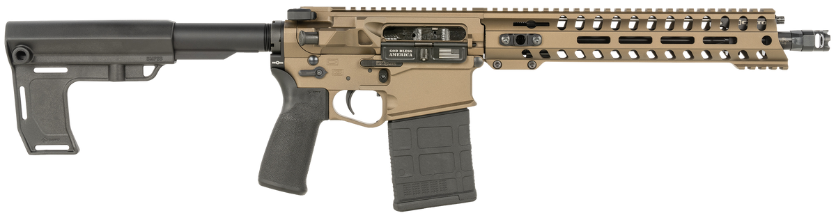 Patriot Ordnance Factory Revolution DI 308 Win 12.50" 20+1 Semi-Auto Pistol - Bronze Cerakote