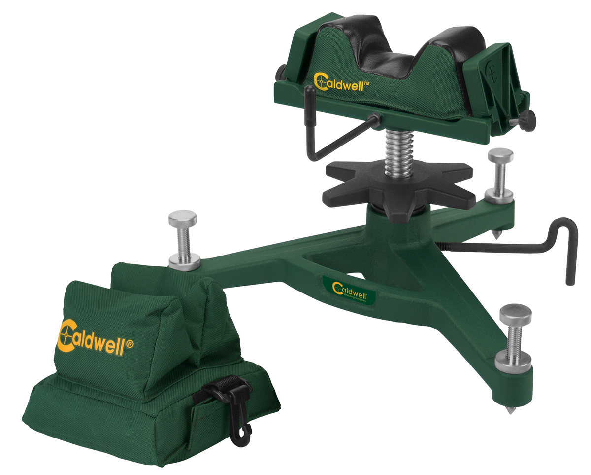 Caldwell Rock DLX Front Shooting Rest & Padded Rear Filled Canvas Bag Combo - Green