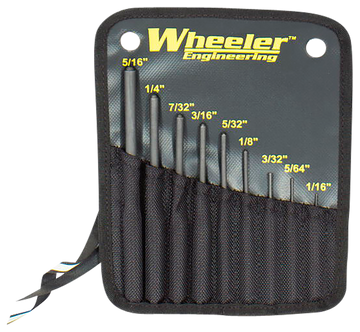 Wheeler 204513 Roll Pin Punch Set 9-Piece Black Steel Knurled Handle