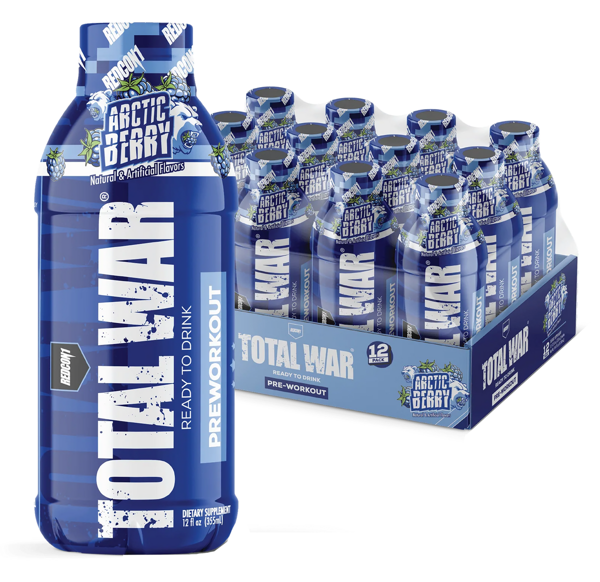 Redcon1 Total War Ready to Drink Arctic Berry 12 oz - 12 Pack