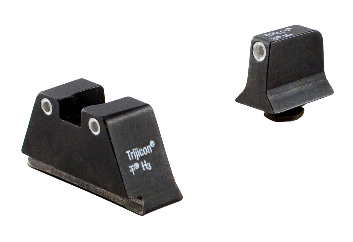 Trijicon Suppressor/Optic Height Night Sights Green Tritium White Outline - Glock 17/17L/19