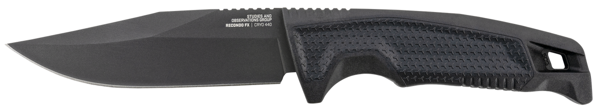 S.O.G Recondo FX 4.60" Fixed Blade Cryo 440C TiNi Full Tang Plain Edge - Black GRN Handle