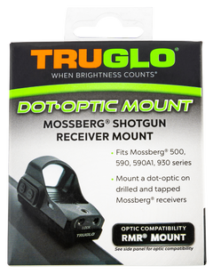 TruGlo Shotgun Receiver Mount Black Mossberg 500/590/590A1/930 Trijicon RMR Footprint