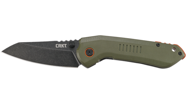 Columbia River CRKT Overland 3" Folding Sheepsfoot Plain Stonewashed 8Cr13MoV OD Green G10