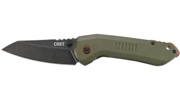 Columbia River CRKT Overland 3" Folding Sheepsfoot Plain Stonewashed 8Cr13MoV OD Green G10