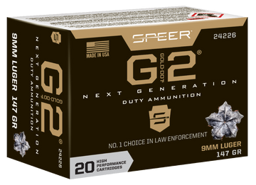 Speer Ammo Gold Dot G2 9mm Luger 147gr 20/Box - Box or Case