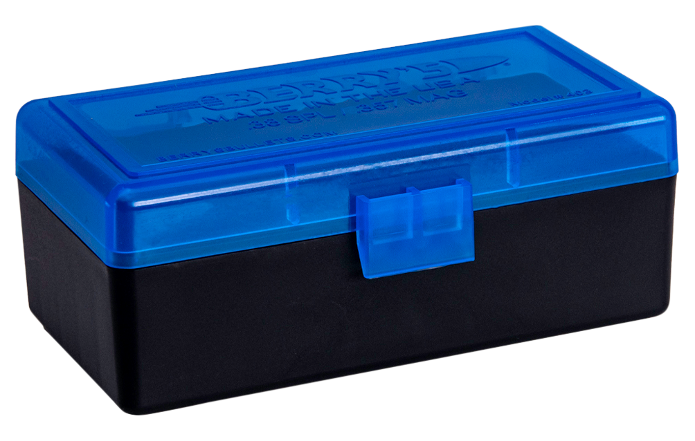 Berry's 36713 Ammo Box #403 38 Special/357 Mag 50rd Blue Lid w/Black Bottom