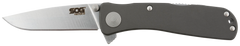 S.O.G Twitch II 2.65" Folding Drop Point Plain Satin AUS-8 Blade Gray Anodized Aluminum Handle