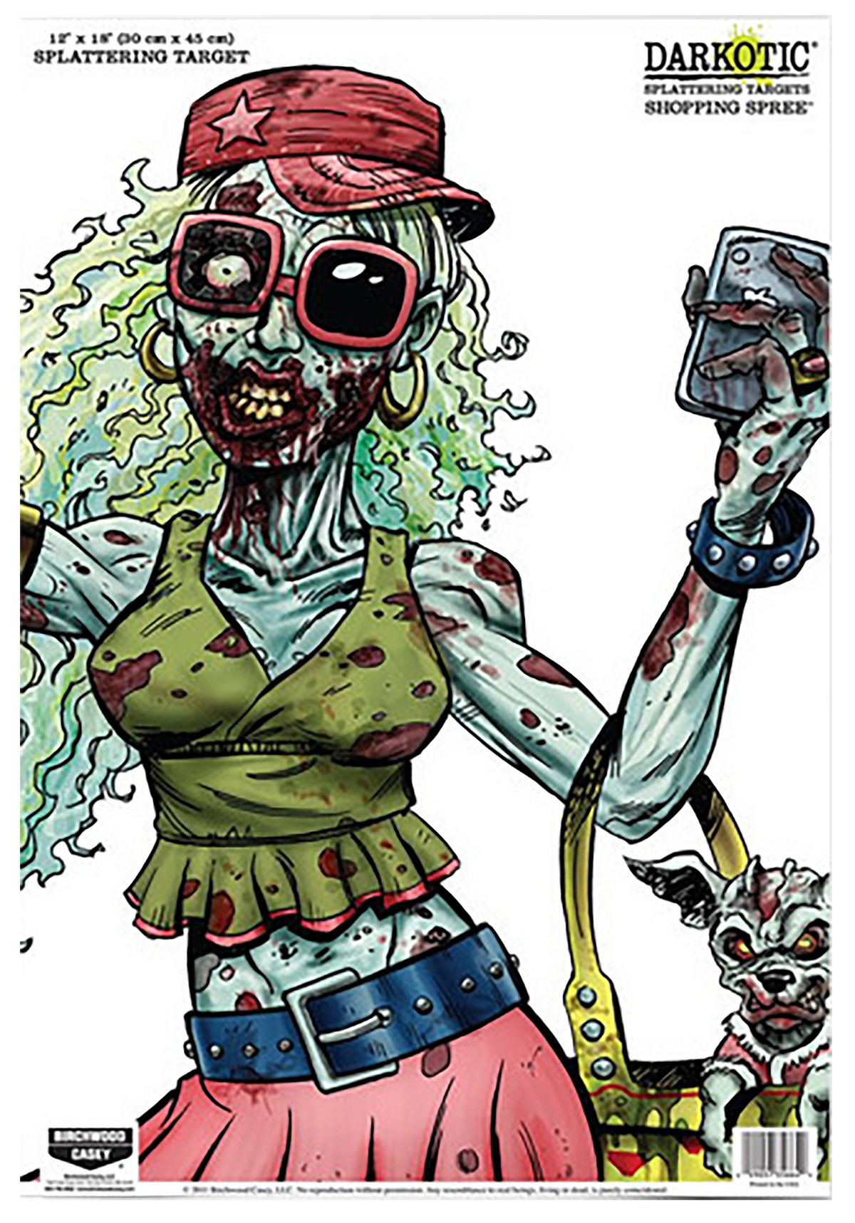 Birchwood Casey Darkotic Shopping Spree 12x18 Splatter Paper Hanging Target 8 Pack - Zombie Valley Girl