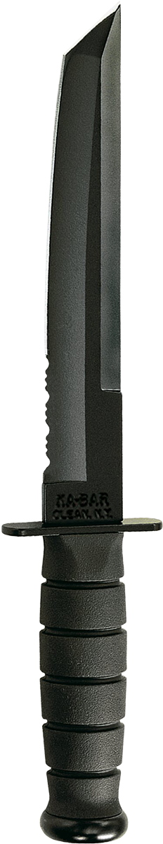 Ka-Bar 1245 Tanto 8" Part Serrated 1095 Cro-Van Fixed Blade Knife