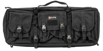 G*Outdoors DRC28 Double Rifle Case 28" Black 600D Polyester w/ 2 Pistol Sleeves & MOLLE Webbing