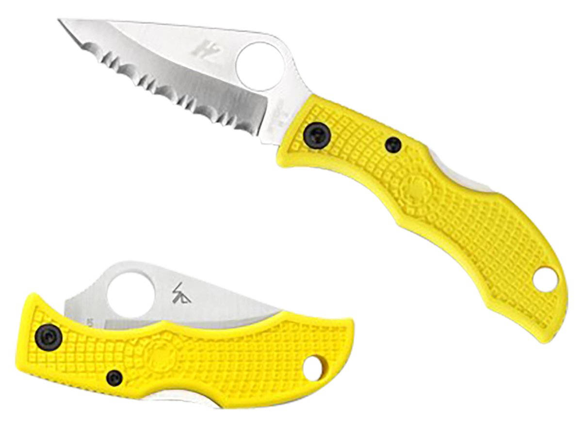 Spyderco Ladybug 3 Salt 1.94" Plain Edge Stonewashed H2 Steel Yellow FRN Folding Knife