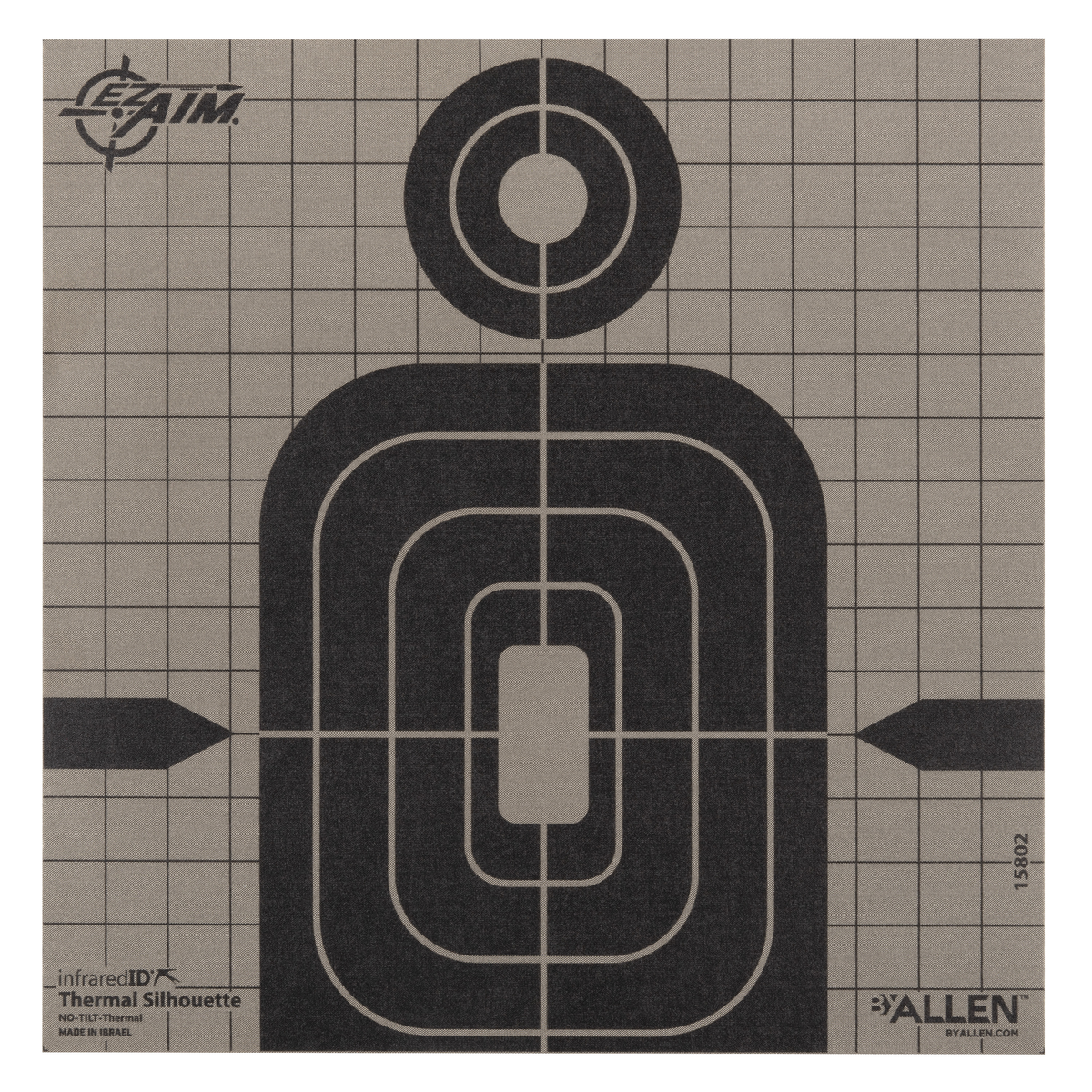 Allen 15802 EZ Aim Thermal Silhouette Hanging Paper Target 8" x 8" Black/Gray