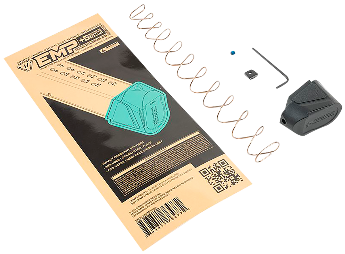 Strike Industries Enhanced Magazine Plate +5rd 9mm Luger Black Polymer for Taurus G3