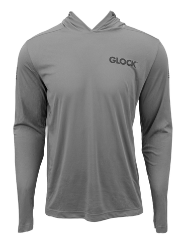 Glock AP96416 Hooded Performance Long Sleeve Shirt - Medium - Gray