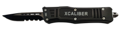 Xcaliber Knife Company 380 ACP Small 2.75" OTF Part Serrated Black 440C SS Blade Steel Handle