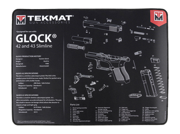 TekMat Ultra Premium 20"x15" Cleaning Mat for Glock 42/43 - Black/White