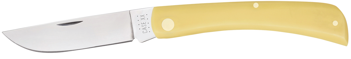 Case Sod Buster 3.70" Folding Skinner Plain Edge Carbon Steel Yellow Synthetic Handle