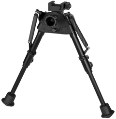 Harris S-BRP Swivel BR Bipod Picatinny 6-9" Rubber Feet - Black Steel/Aluminum