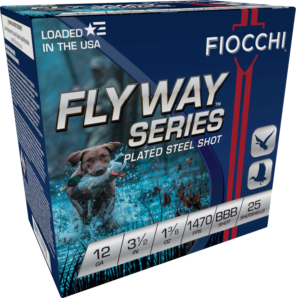Fiocchi Flyway 12 Gauge 3.5" 1 3/8oz BBB Steel Shot 25 Bx/10 Cs - Box or Case