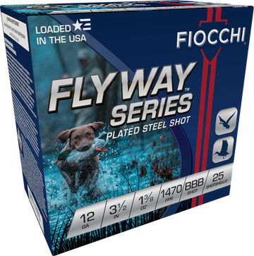 Fiocchi Flyway 12 Gauge 3.5" 1 3/8oz BBB Steel Shot 25 Bx/10 Cs - Box or Case