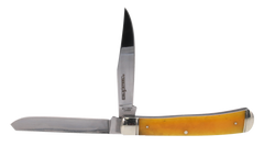 Cold Steel Trapper 3" Folding Clip/Spey Plain 8Cr13MoV Yellow Bone Handle