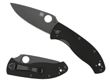 Spyderco Tenacious 3.39" 8Cr13MoV Drop Point Part Serrated Black G10 Folding Knife