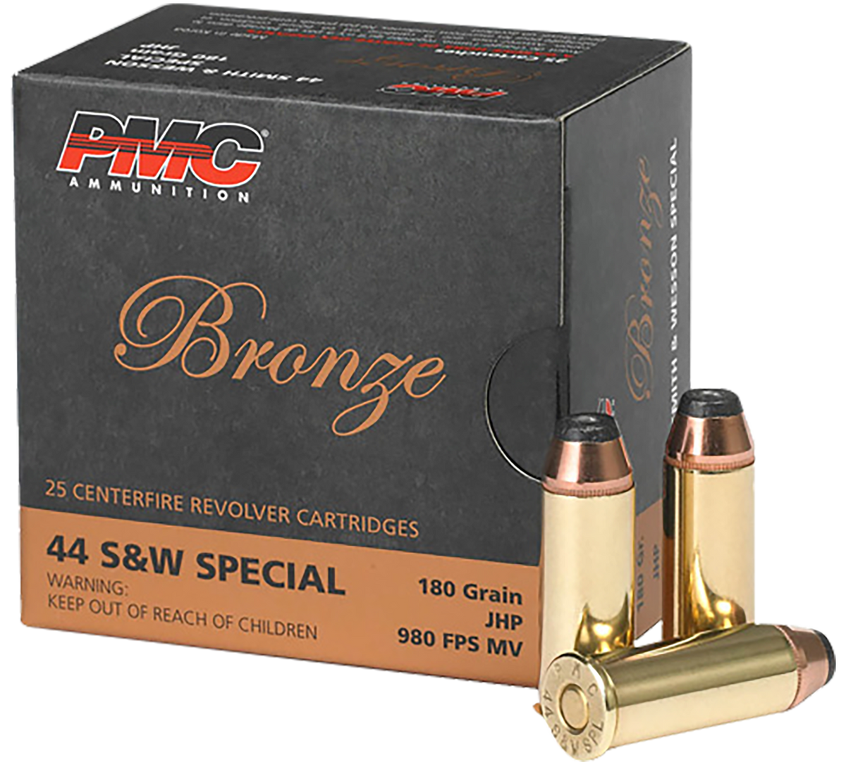 PMC 44SB Bronze .44 S&W Special 180gr Jacketed Hollow Point - Box or Case
