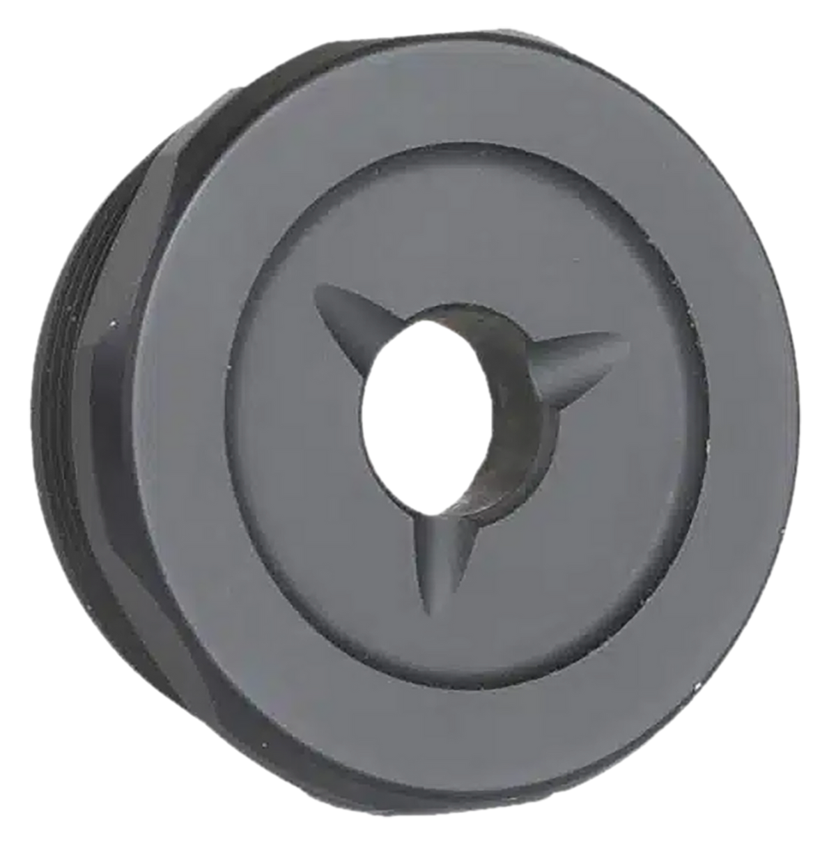 JK Armament 155 LT Flash Reducer End Cap 9mm Luger T6-7075 Aluminum Hard Anodized Black