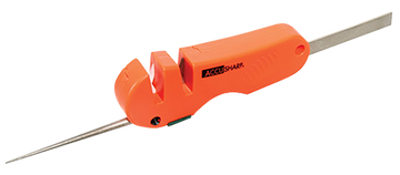 Accusharp 028C 4-in-1 Knife & Tool Sharpener Tungsten Carbide Plastic Handle Orange