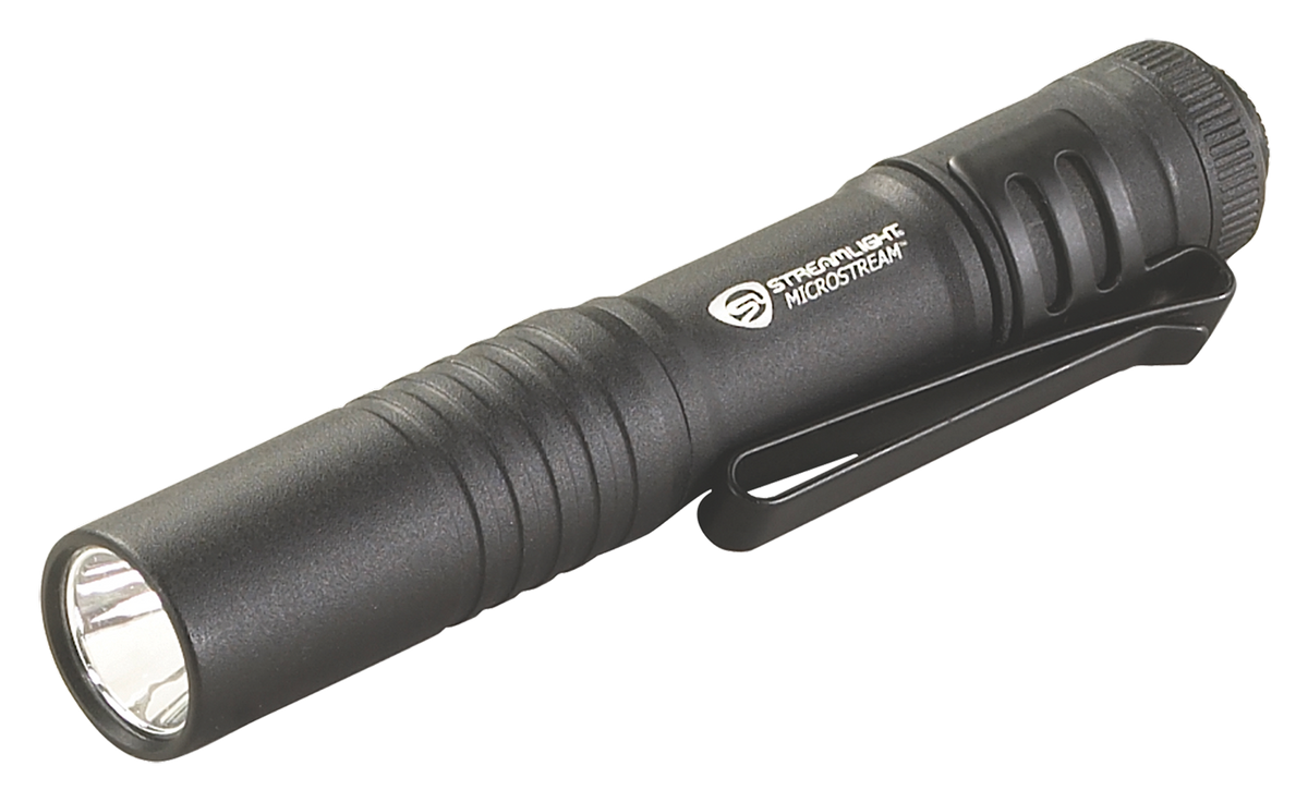 Streamlight 66318 MicroStream 45 Lumens White C4 LED Aluminum Black Anodized AAA Pocket Light