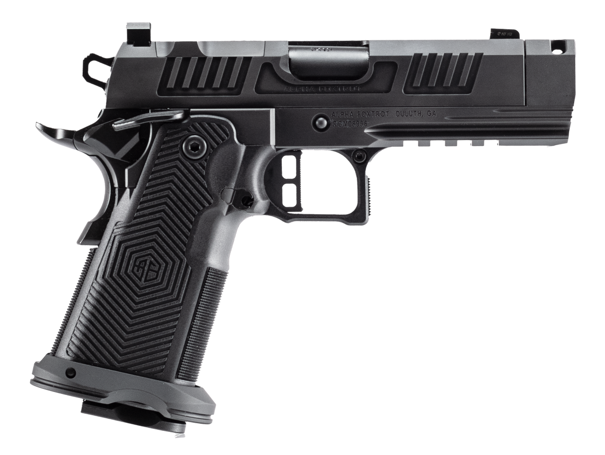 Alpha Foxtrot AF1911 Romulus 9mm Luger 3.5" 20+1 Semi-Auto Pistol - Black DLC, Compensated RMSc Cut