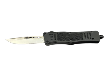 Steel River Knives MT618 Ultralight OTF 3.25" Drop Point Plain D2 Steel Blade 4.25" Black Aluminum Handle