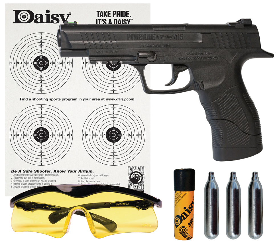 Daisy 415 Powerline CO2 .177 BB 21-Shot 8.60" Semi-Auto Air Pistol Kit