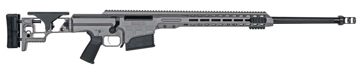 Barrett 18480 MRAD 338 Lapua Mag 26 Fluted 10+1 Gray Cerakote Gray Folding w/Adjustable LOP Stock Black Polymer Grip