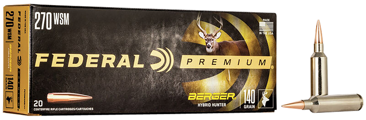 Federal Premium 270 WSM 140gr Berger Hybrid Hunter 20 Rd - Box or Case