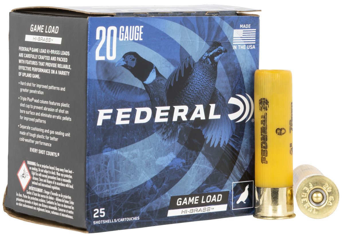 Federal Game-Shok High Brass 20 Gauge 3" 1 1/4 oz #6 Shot Shotshells - Box or Case