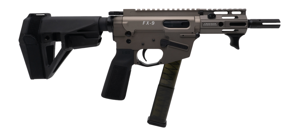 Freedom Ordnance FX9P Elite 9mm Luger 4" 31+1 Semi-Auto Pistol - SBA5 Brace - Flat Dark Earth