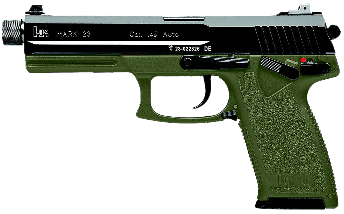 HK Mark 23 .45 ACP 5.87" 12+1 DA/SA Semi-Auto Pistol - OD Green Frame