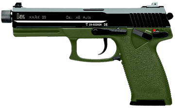 HK Mark 23 .45 ACP 5.87" 12+1 DA/SA Semi-Auto Pistol - OD Green Frame