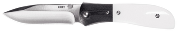 Columbia River CRKT M4-02M 3.25" Folding Drop Point 8Cr13MoV Satin Plain Blade White Resin Fiber w/Black G10 Bolster