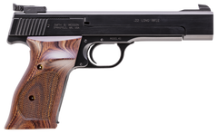 Smith & Wesson Model 41 Rimfire 22 LR 5.5" 10+1 SAO Semi-Auto Pistol - Blued Wood