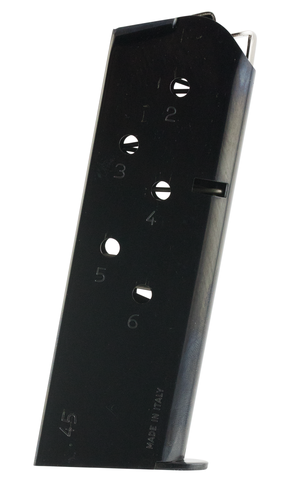 Mec-Gar MGCO4506B 1911 Officer 45 ACP 6rd Blued Carbon Steel Detachable Magazine