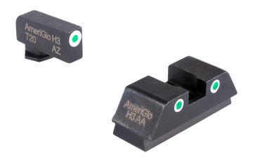 AmeriGlo GL-339 L-Tall Optic-Compatible Sight Set for Glock 42/43/43X/48 - Green Tritium White Outline