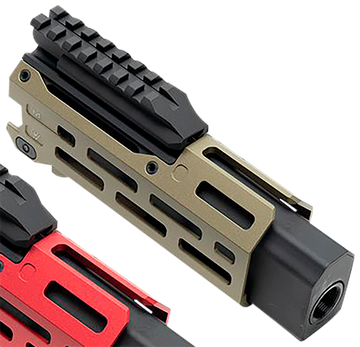 Strike Industries Strike 6" M-LOK Handguard Flat Dark Earth 6061-T6 Aluminum w/ Faux Suppressor for CZ Scorpion EVO 3