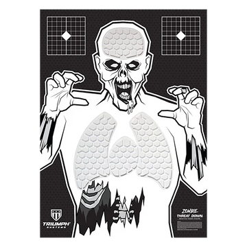 Triumph Systems Threat Down Reactive Splatter Zombie Hanging Paper Target 30" x 22"