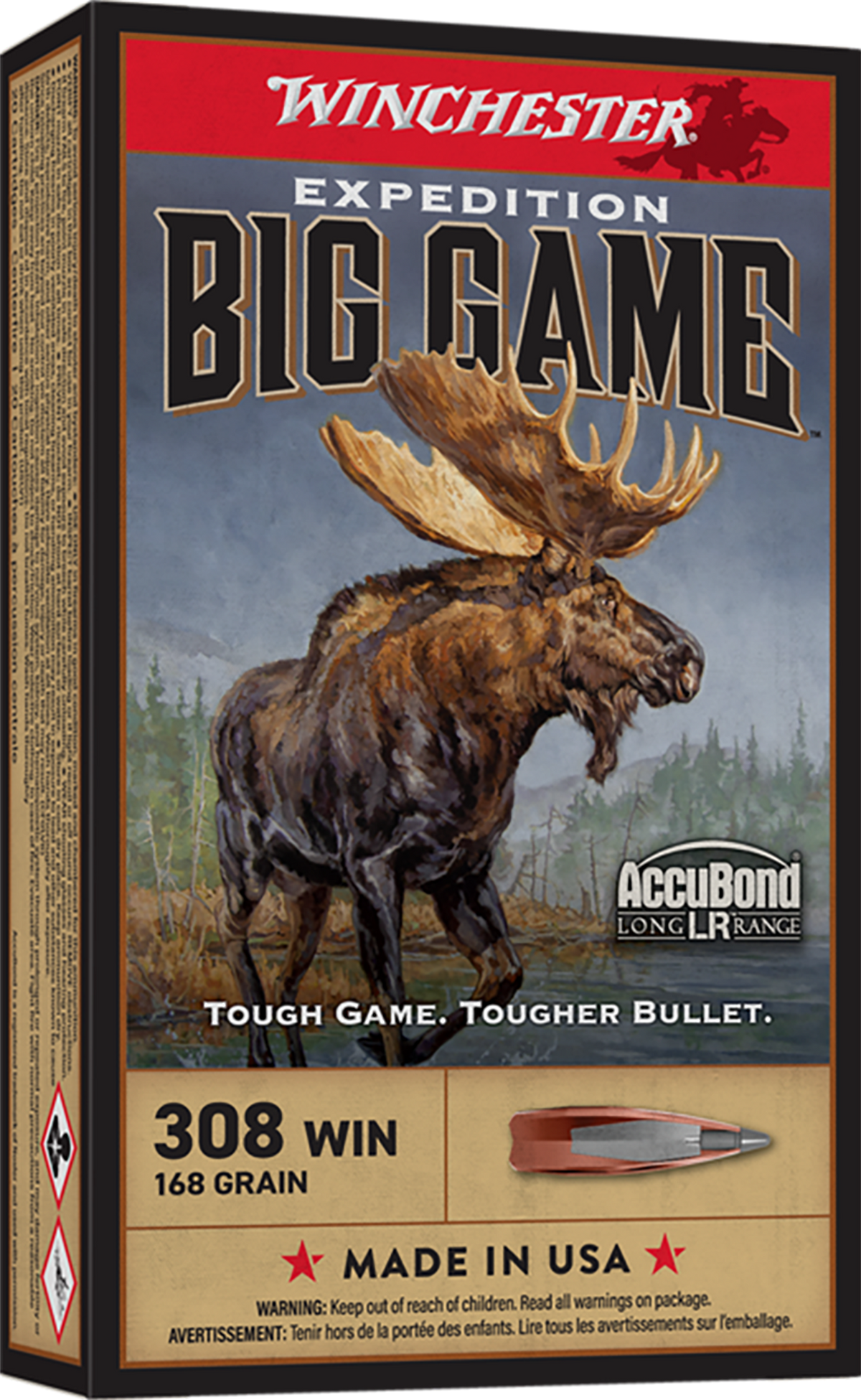 Winchester Ammo Expedition Big Game Long Range 308 Win 168gr Nosler AccuBond LR 20 Rd - Box or Case