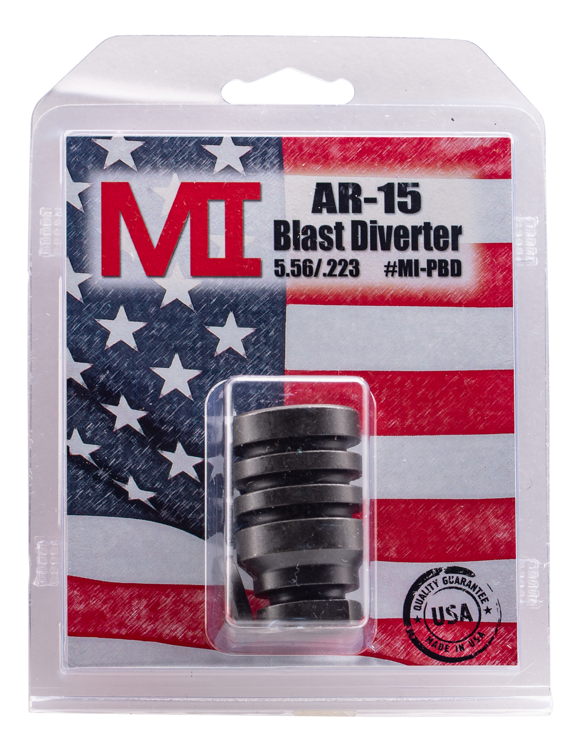 Midwest Industries MIPBD AR-15 223 Rem, 5.56x45mm NATO Blast Diverter 1/2-28 tpi Black Phosphate Steel