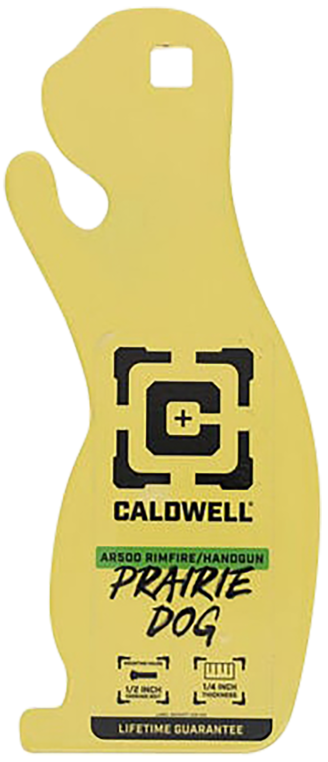 Caldwell AR500 1/4" Prairie Dog Rimfire/Handgun Steel Target Yellow