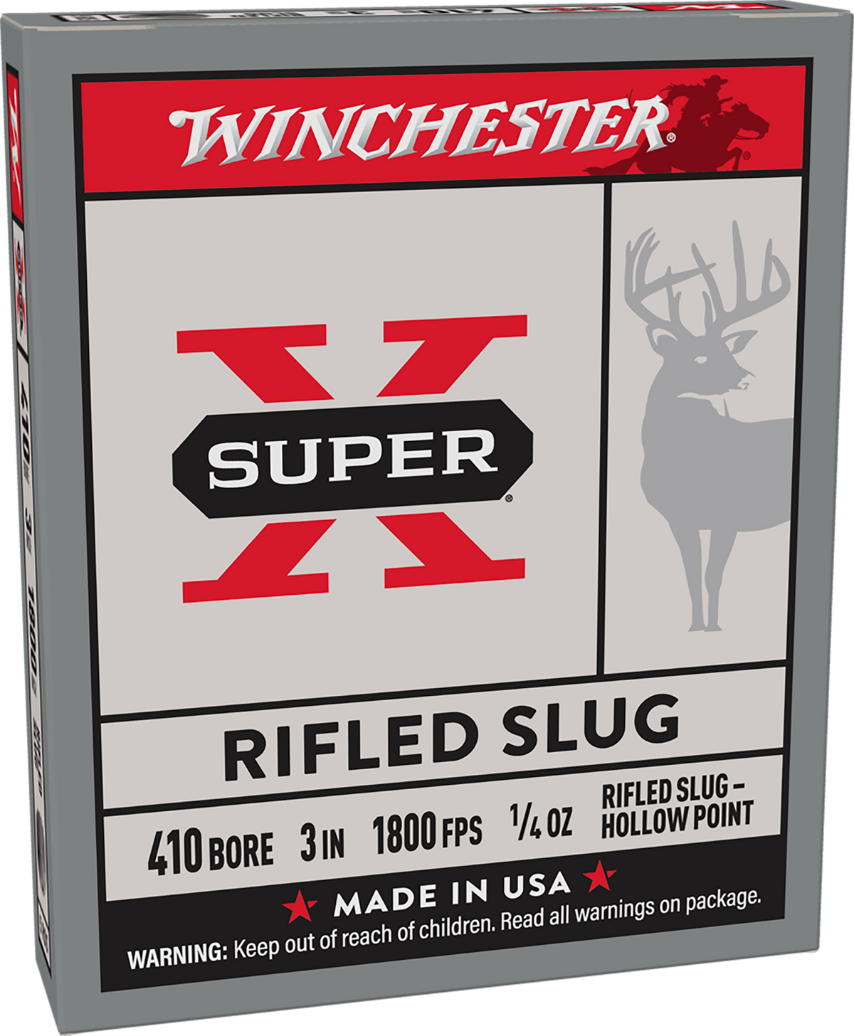 Winchester Ammo Super X 410 Gauge 3" 1/4 oz Rifled Slug 5 Rd - Box or Case